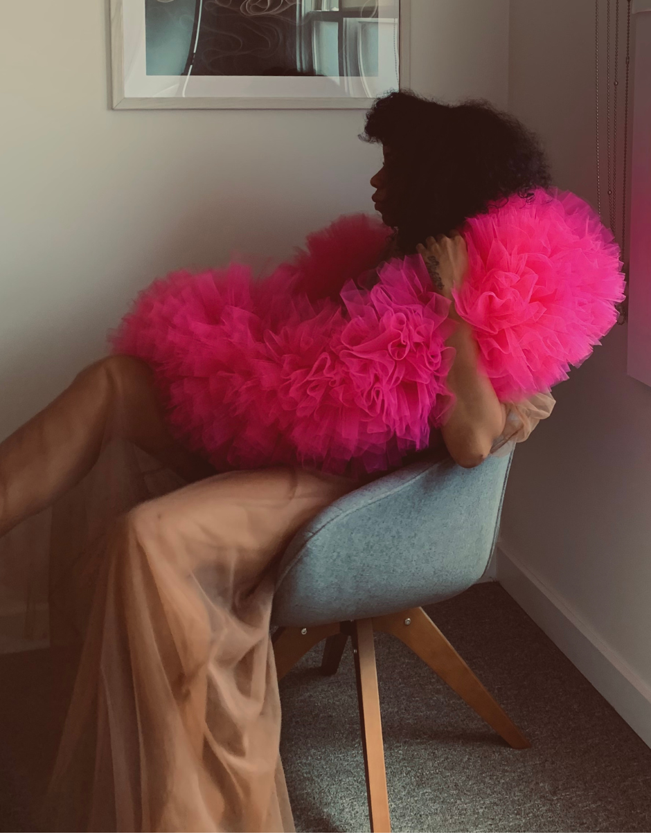 Black & Hot Pink Feather Boa 72